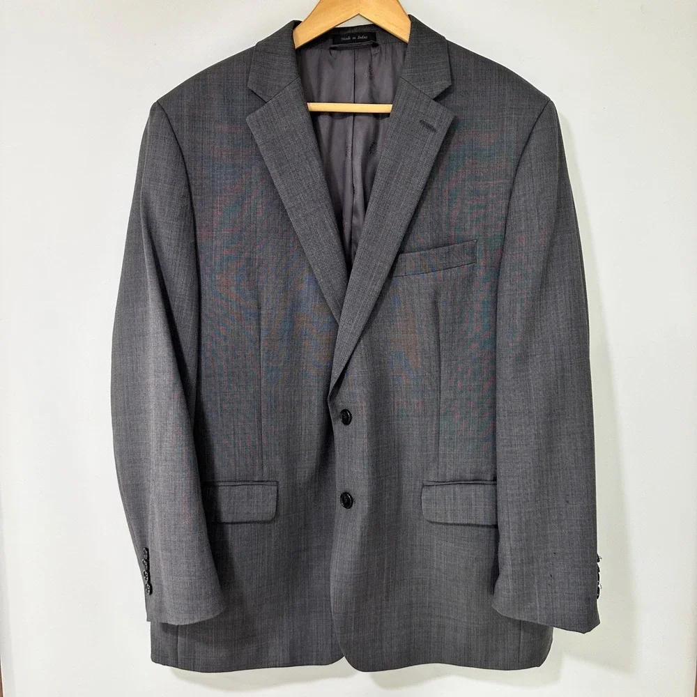 Lauren‎ Ralph Lauren Suit Jacket Mens 44R Grey 100% Wool Blazer Classic Business